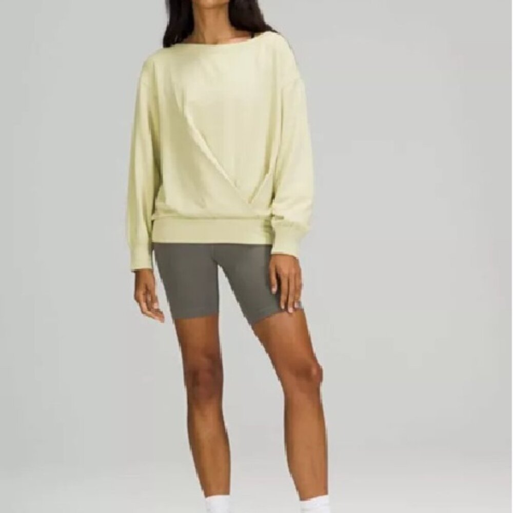 Lululemon Pleated Modal Fleece Pullover Dew Green Sz 10
